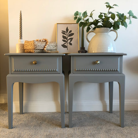 Grey stag minstrel bedside tables