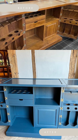 Portable bar, painted in Farrow And Ball, Hague Blue