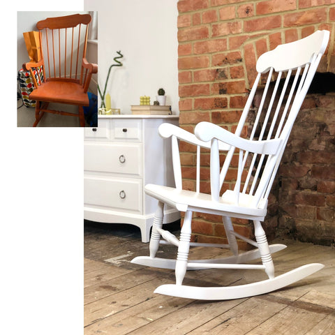 Rocking chair painted in Farrow And Ball All White