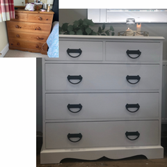 Neutral painted furniture before and after