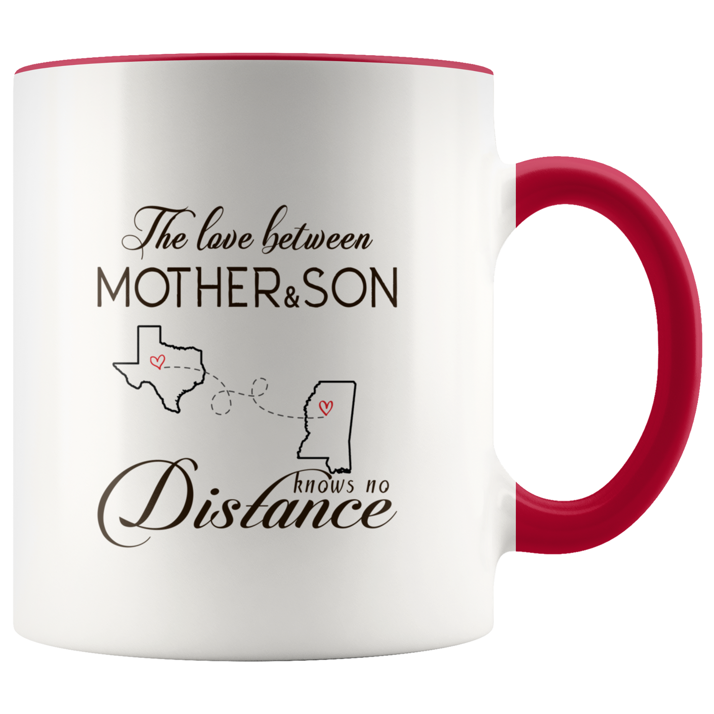 ND-21335812-sp-24093 - [ Texas | Mississippi ]Long Distance Accent Mug 11 oz Red - The Love Between Mother