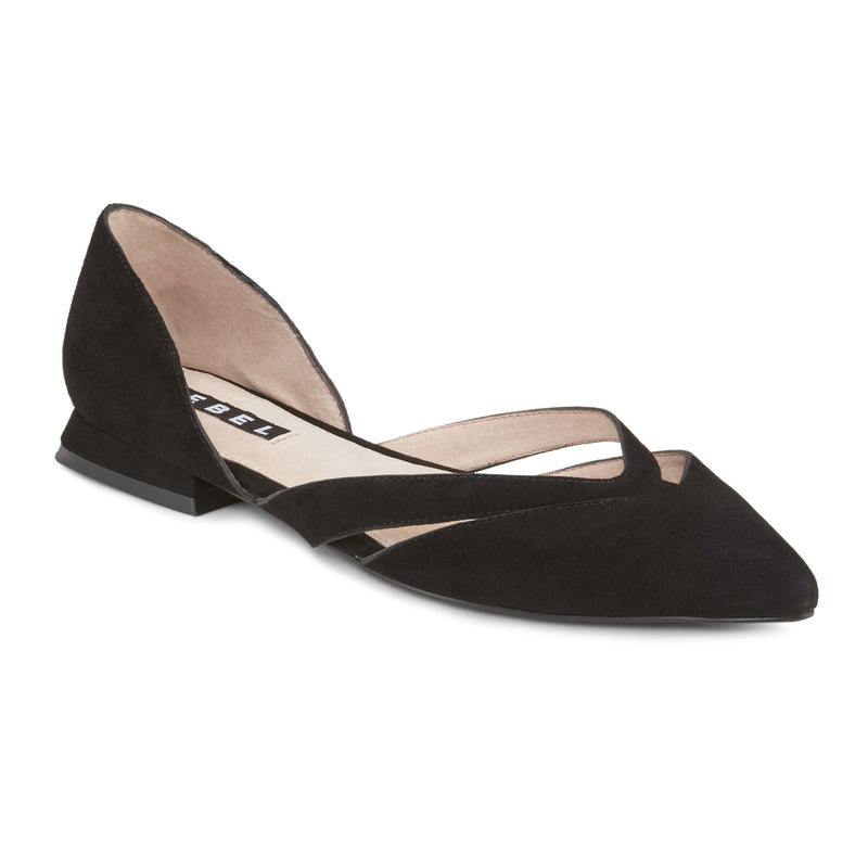 black dorsay flats