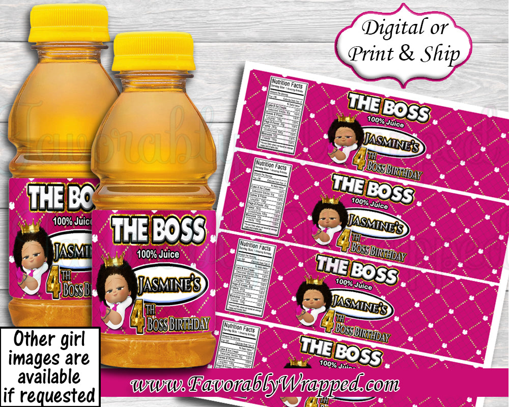 Boss Birthday Mini Apple Juice Labels-Boss Baby-Boss Baby Birthday-Bos ...