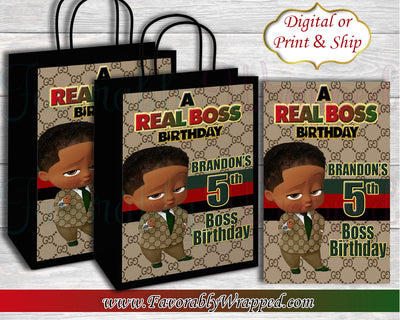 Gucci Inspired Boy Boss Birthday Gift Bag-Boss Baby-Boss Baby
