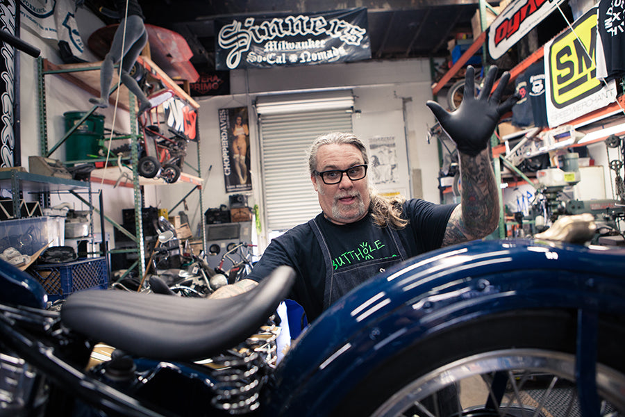 Chopper Dave and his 1953 Panhead build for Born-Free 8 - Photos by La ...