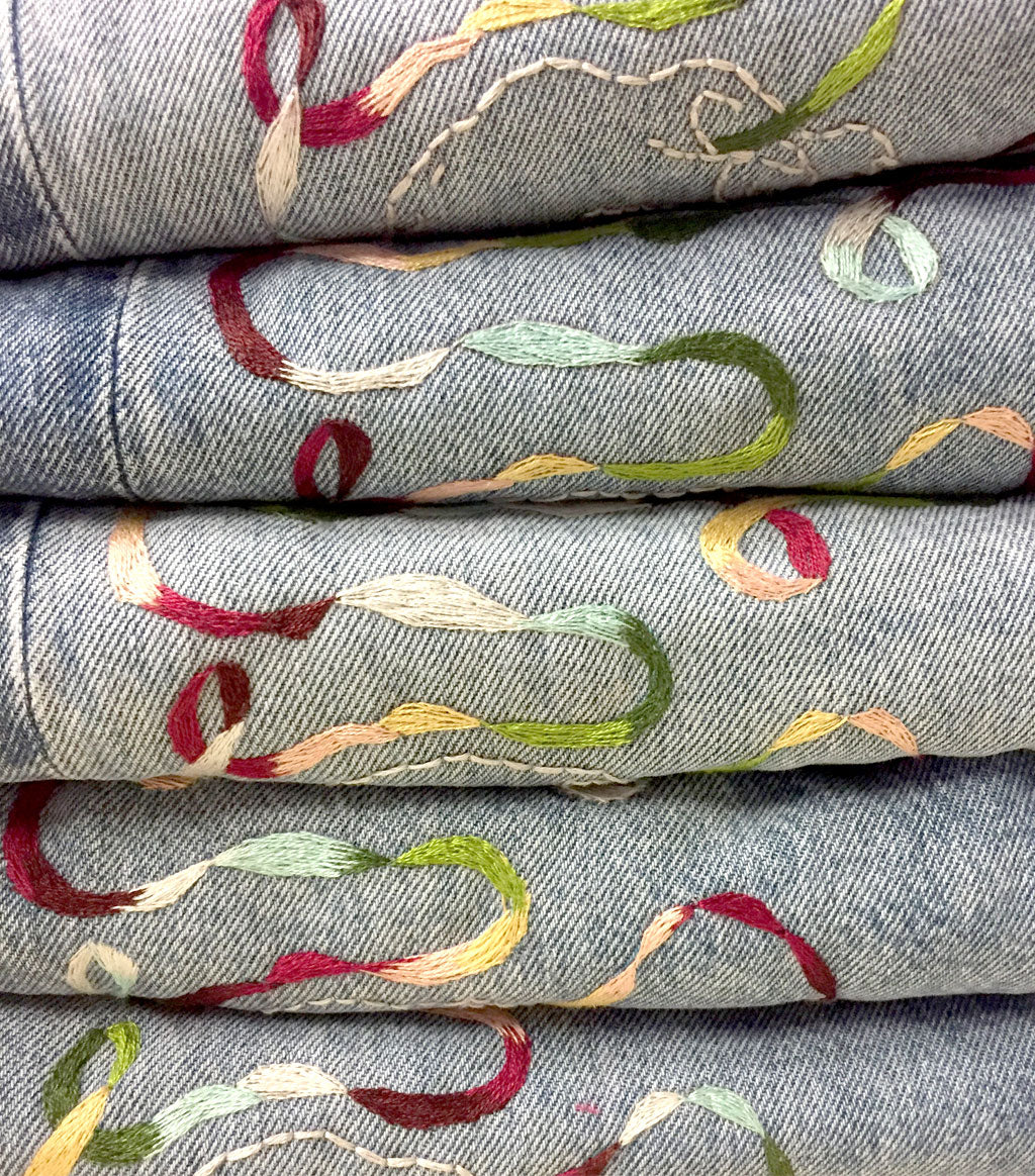 Jenny Hart Embroidered Jeans for AGOLDE