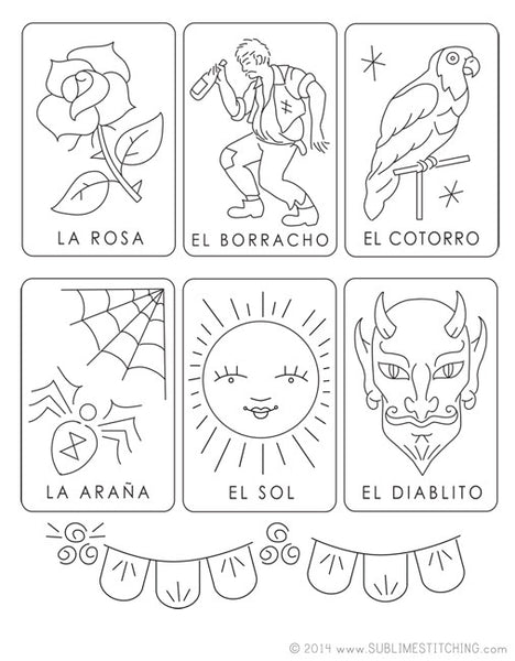 Download LOTERIA CARDS Embroidery Patterns - Sublime Stitching