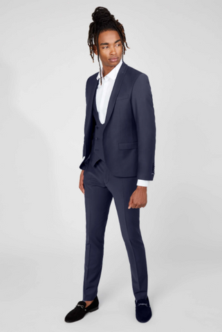 Plain navy suit mens