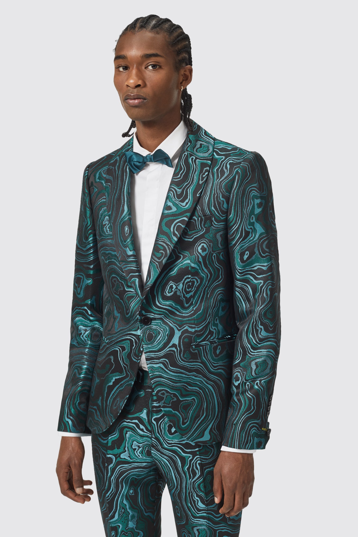 Adichie Slim Fit Green Jacquard Jacket | Twisted Tailor | Reviews on ...