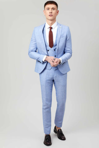 Blue skinny men's suit
