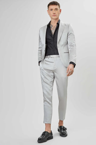 Grey cropped suit