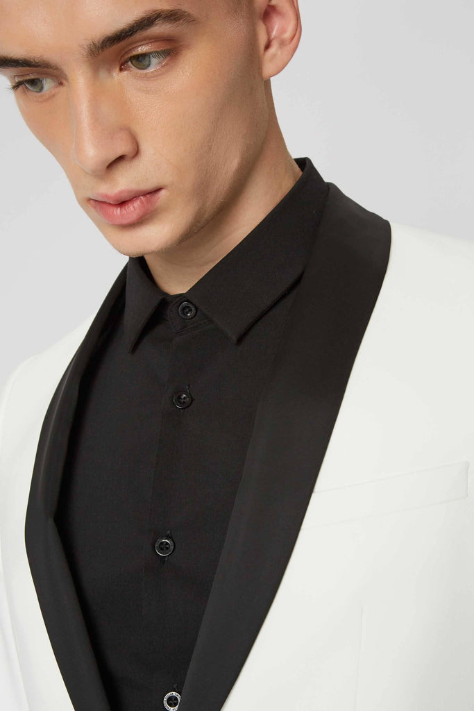Twisted Tailor Brondesbury Skinny Fit White Tuxedo Jacket