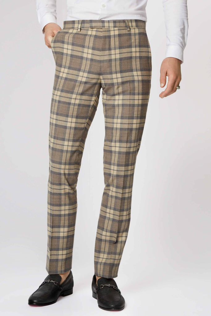 Men's Tartan Trousers - Skinny Fit - Slim Fit - Cropped - Twisted Tailor