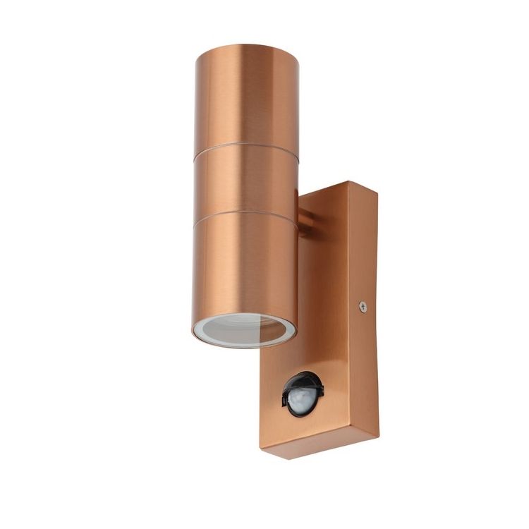 Forum Leto Wall GU10 Up/Downlight with PIR IP44 Copper - ZN-29179-COP