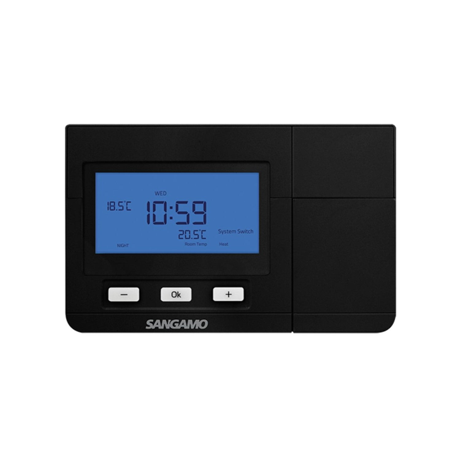 Sangamo Electronic Programmable Room Thermostat Black - CHPRSTATDPB