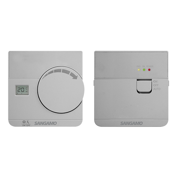 Sangamo Electronic Wireless Thermostat with Digital Display Silver - CHPRSTATDRFS