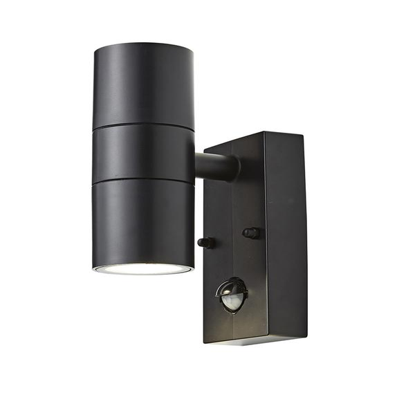 Forum Neso Wall GU10 Up/Downlight with PIR IP44 Black - CZ-31744-BLK