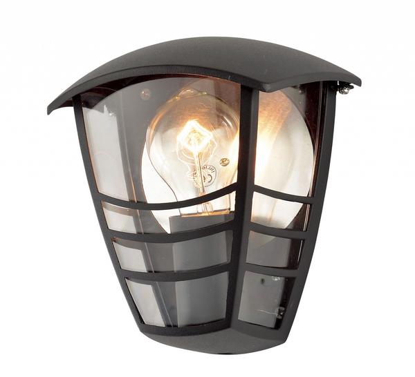 Forum Perdita Outdoor Curved Half Wall Lantern IP44 Black - ZN-25464-BLK