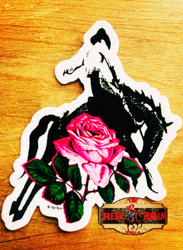 Buckin’ Rose Sticker