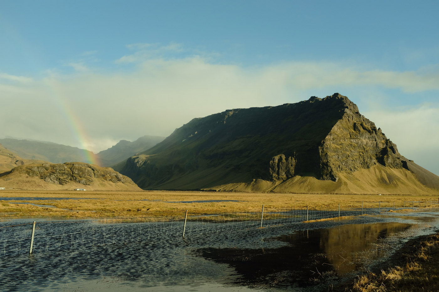 Iceland Landscape with Rainbow