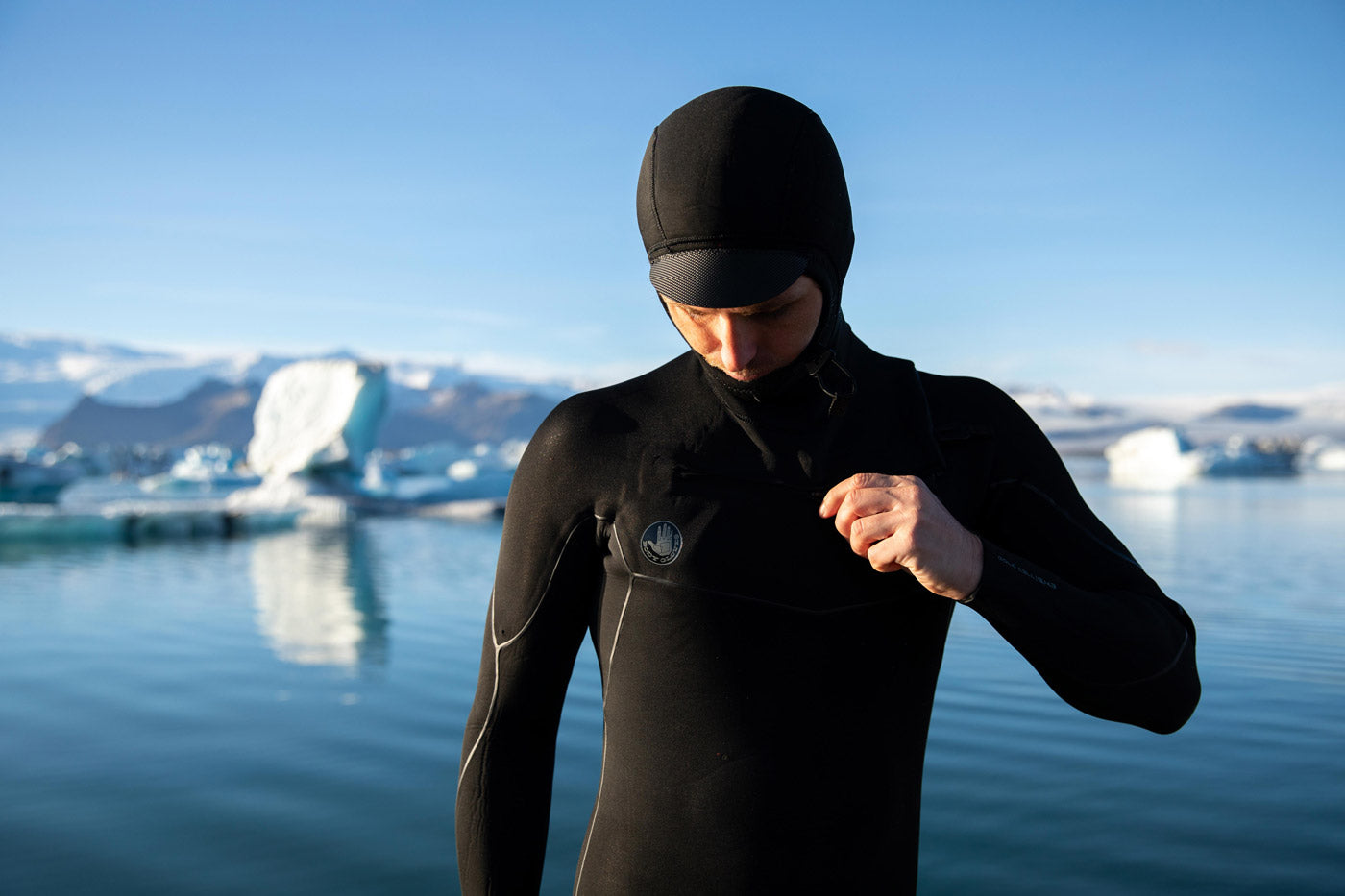 Jesse Mendes wearing a Body Glove Gold Cell Wetsuit in Iceland