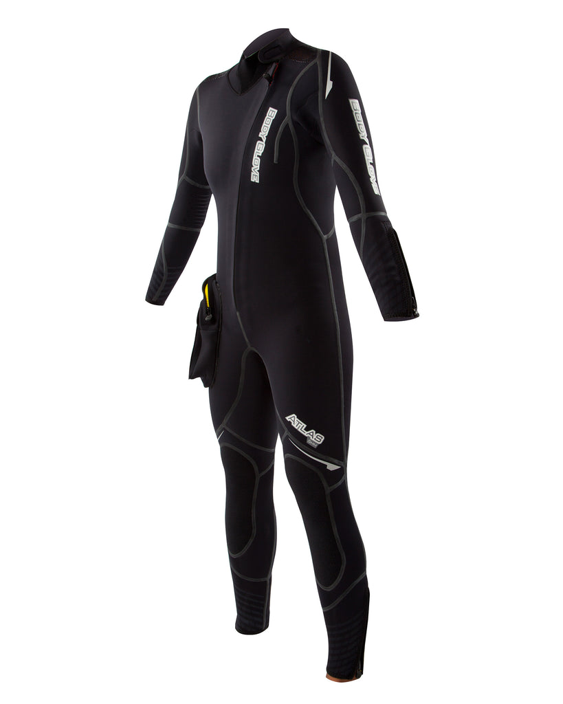 Atlas 5mm Front-Zip Women's Dive Suit with Modular Hood - Black