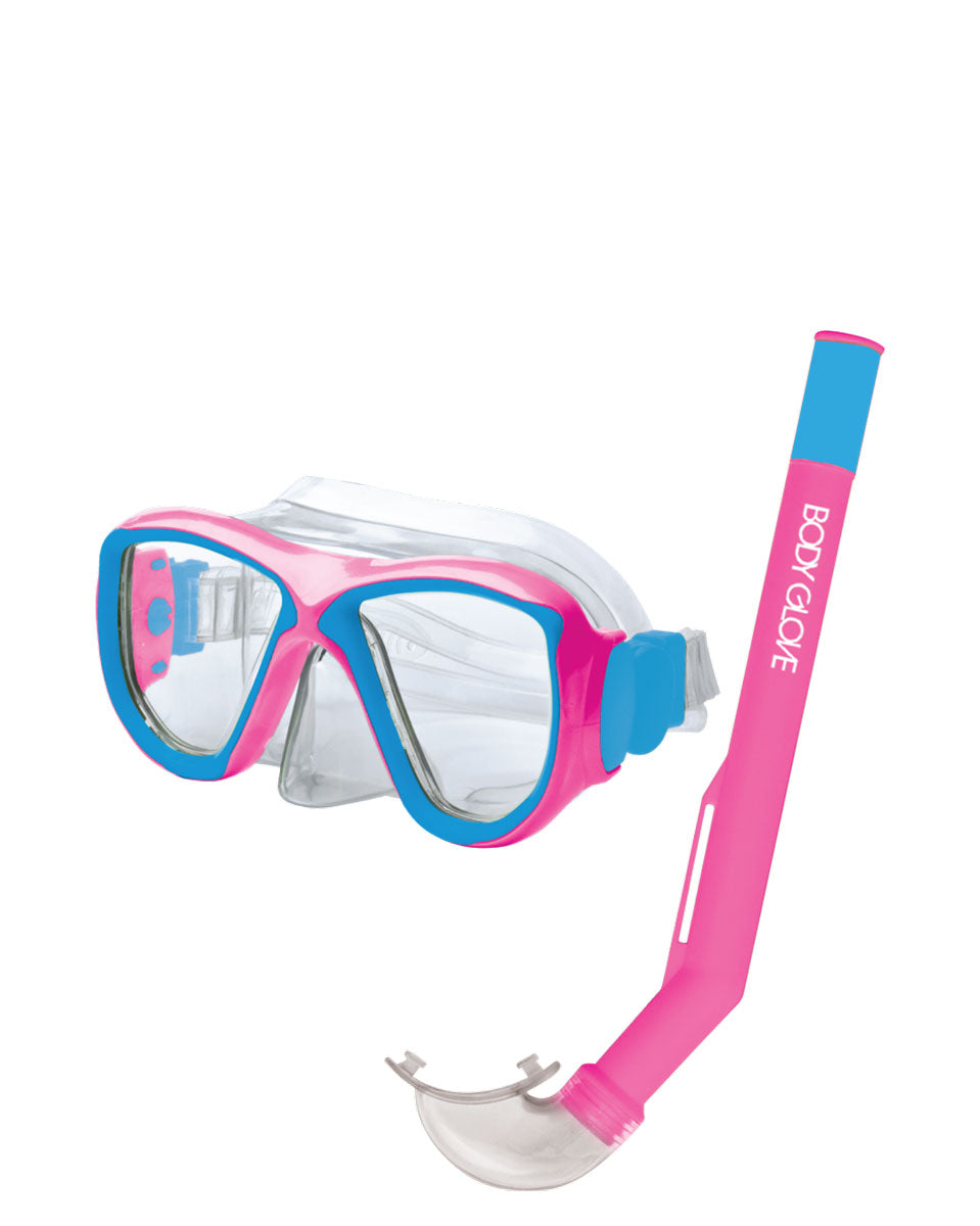 Kids Mischief Combo Mask Snorkel Pink Aqua Body Glove