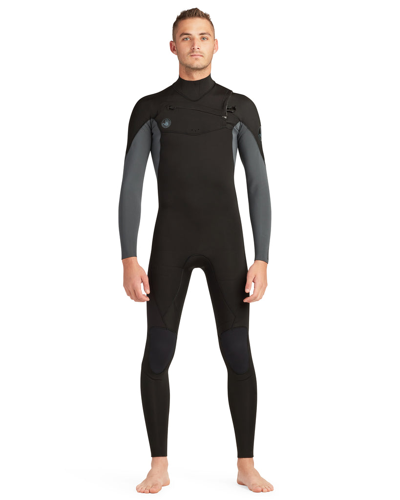 Phoenix 3/2mm Men's Chest-Zip Fullsuit - Black/Charcoal