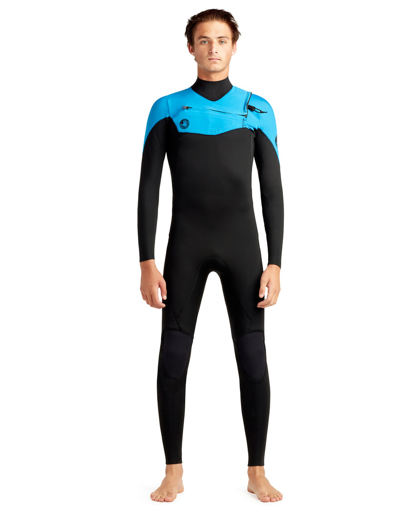 Phoenix 3/2mm Men's Chest-Zip Fullsuit - Blue