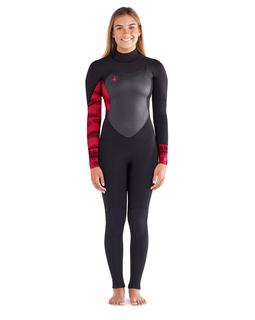 EOS 3/2mm Back-Zip Women's Fullsuit - Red/Black