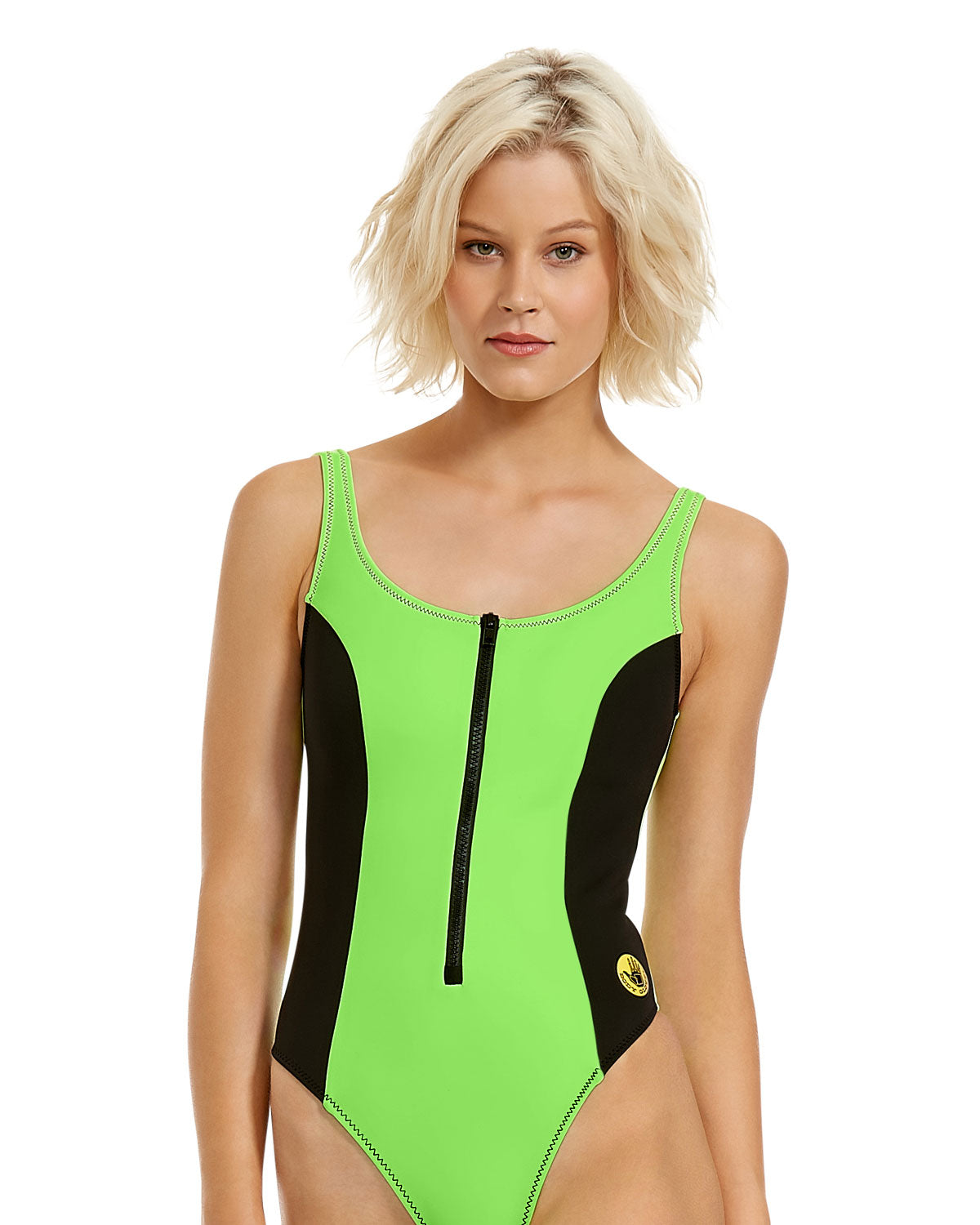 80s Throwback Time After Time One Piece Swimsuit Neon Green Body Glove