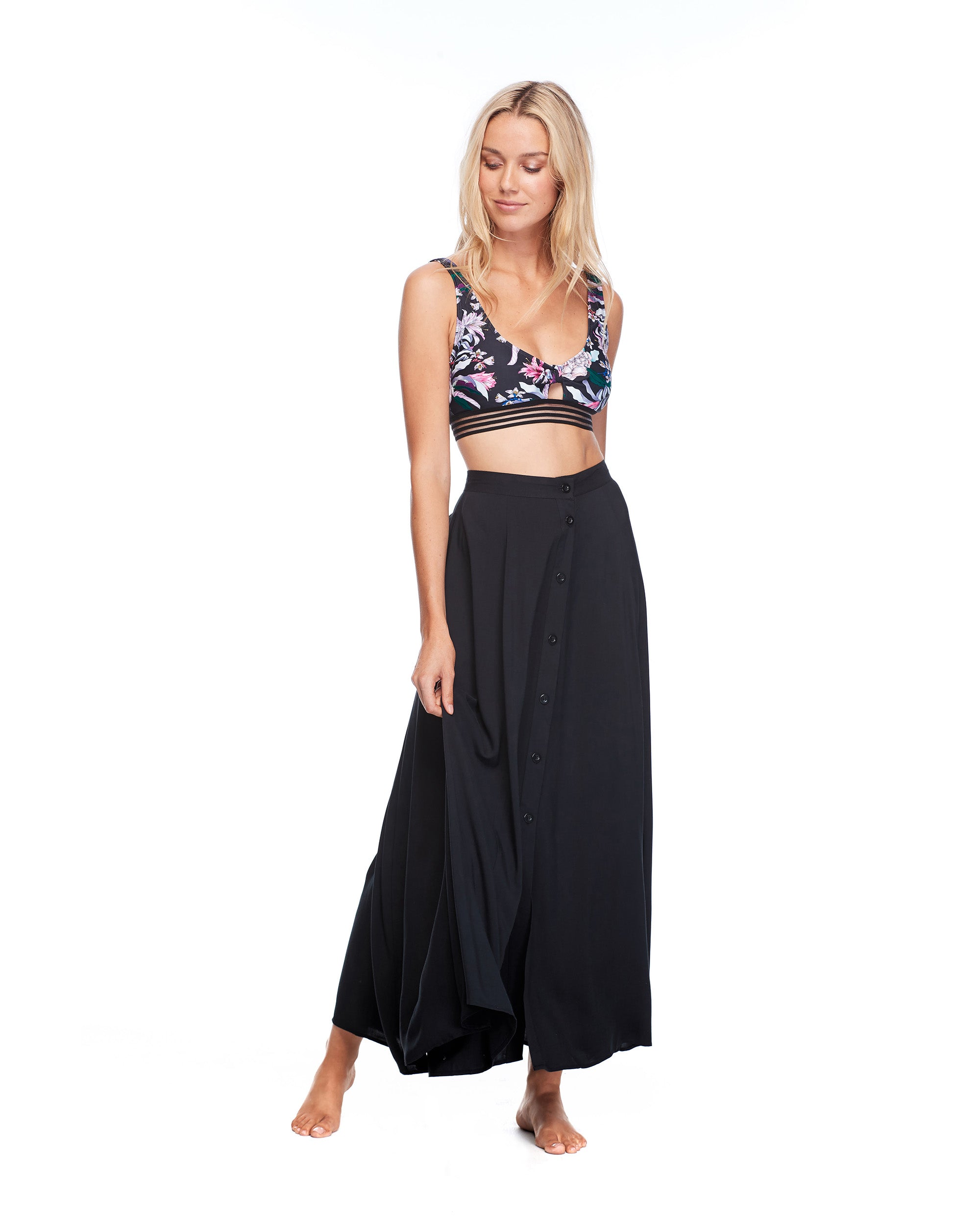 black beach maxi skirt