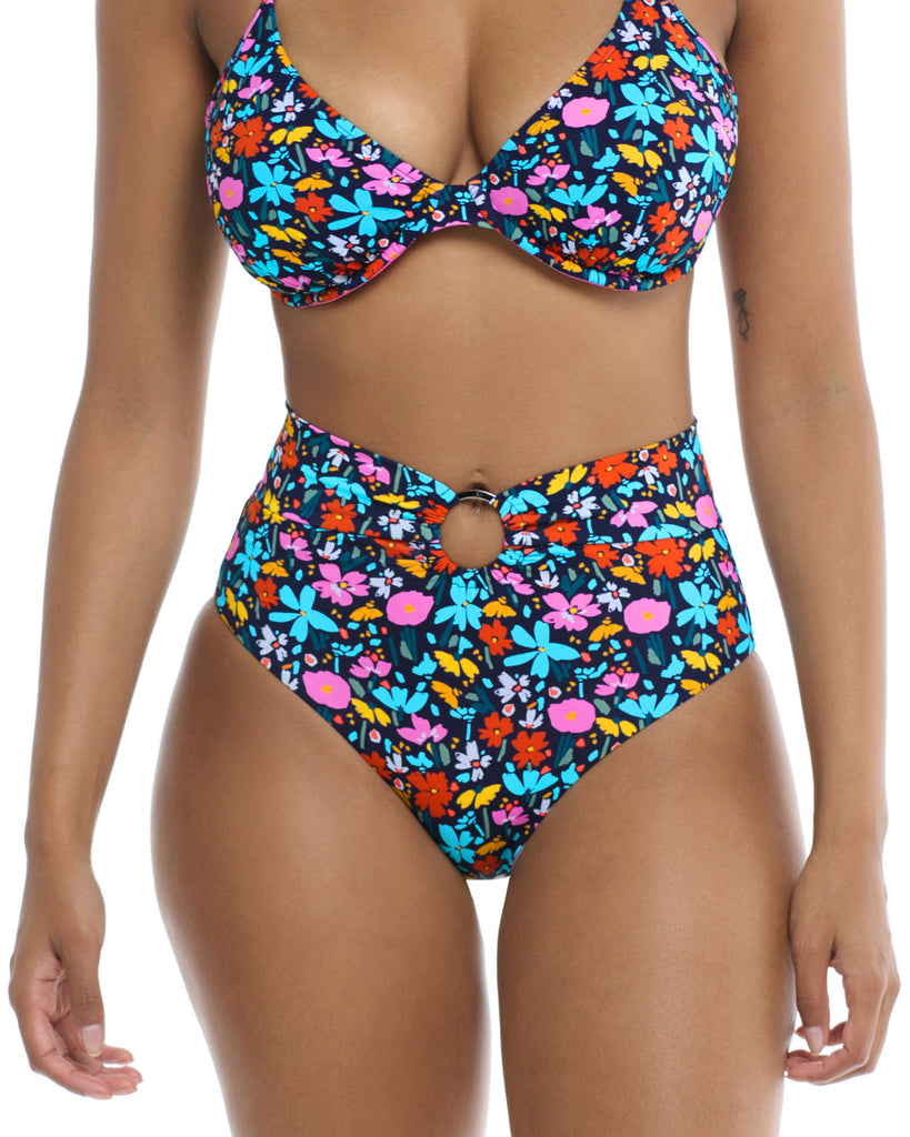 Vivid Field Woodstock Bikini Bottom - Indigo