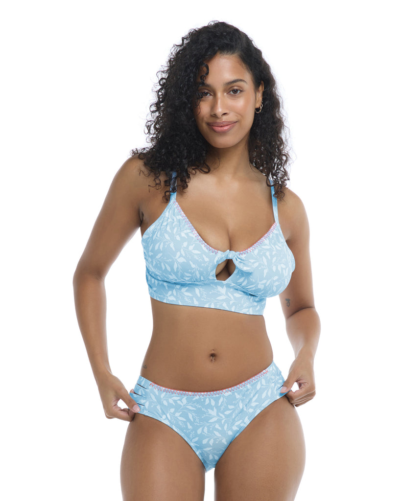 Flowery Skies Olivia D-F Swim Top - Baby Blue