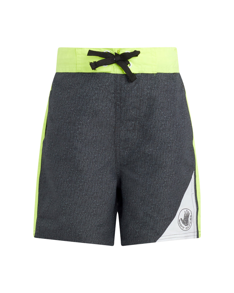 Boys' Two-Tone Swim Shorts - Dark Grey & Green
