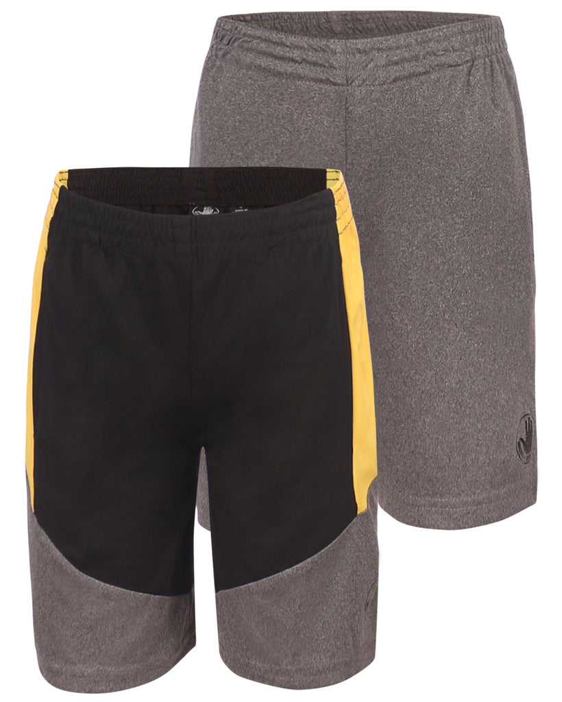 Boys' Solid and Color-Block Shorts Set (8-18) - Grey & Yellow