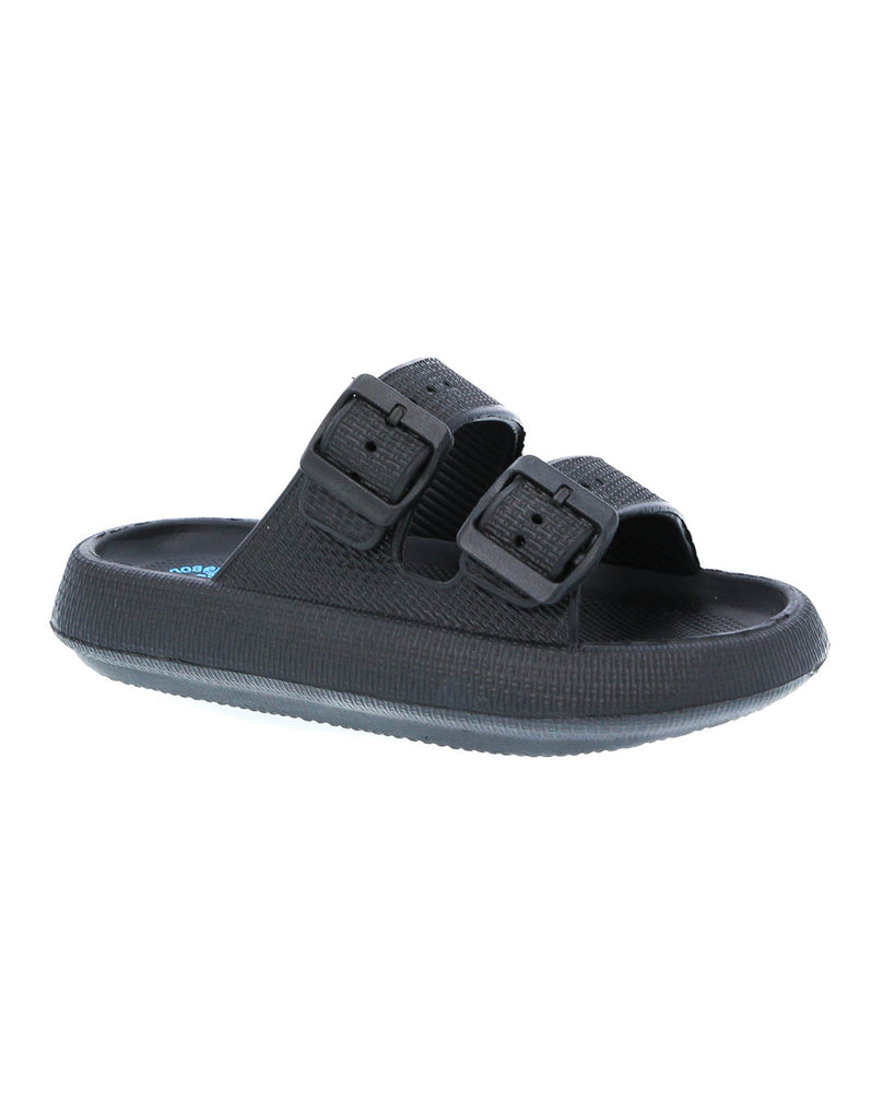 Womens Dual Buckle Slide - Black