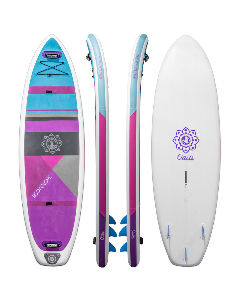 Oasis Yoga Fitness Inflatable Paddle Board - Purple/White