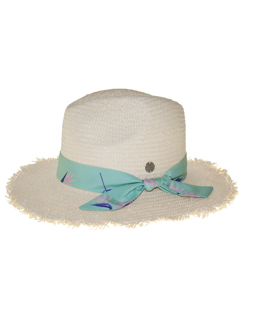 Woven Straw Panama Hat - Floral
