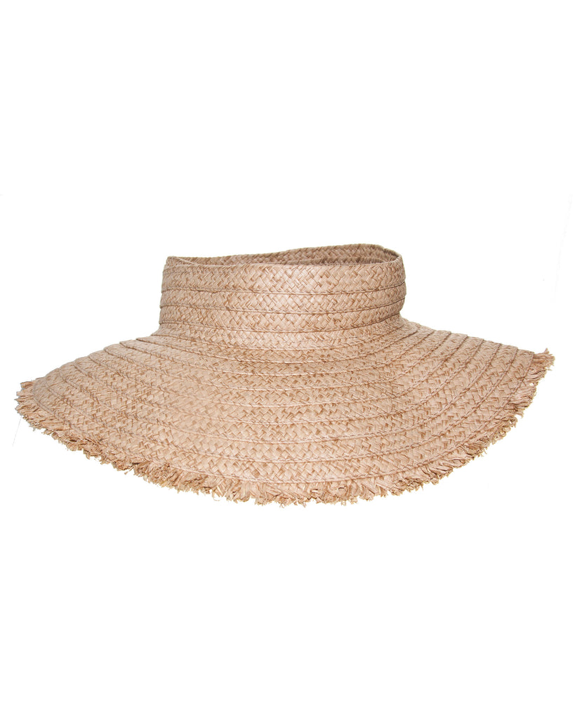 Wide Straw Crownless Brim Hat - Natural