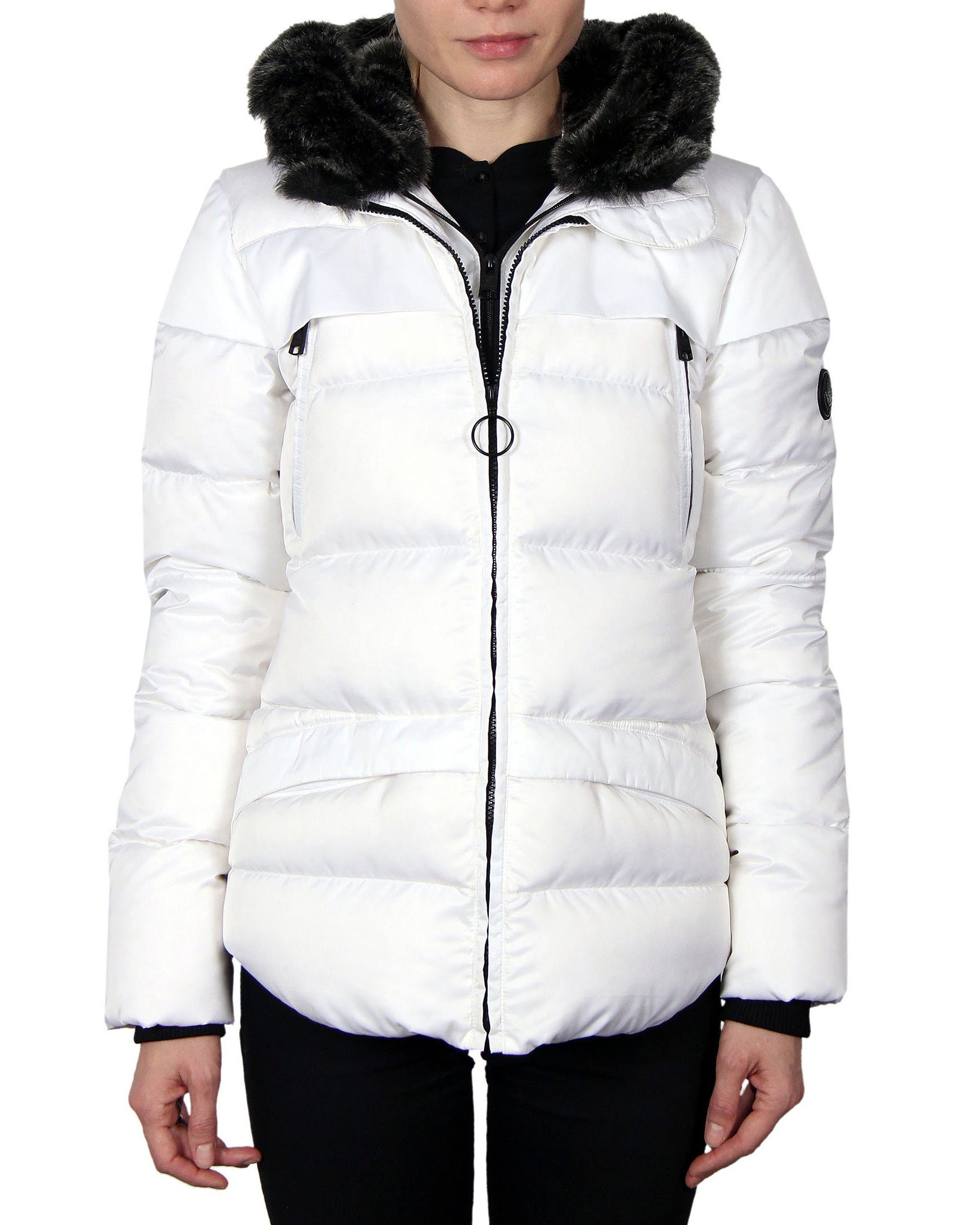 womens down jacket with fur hood