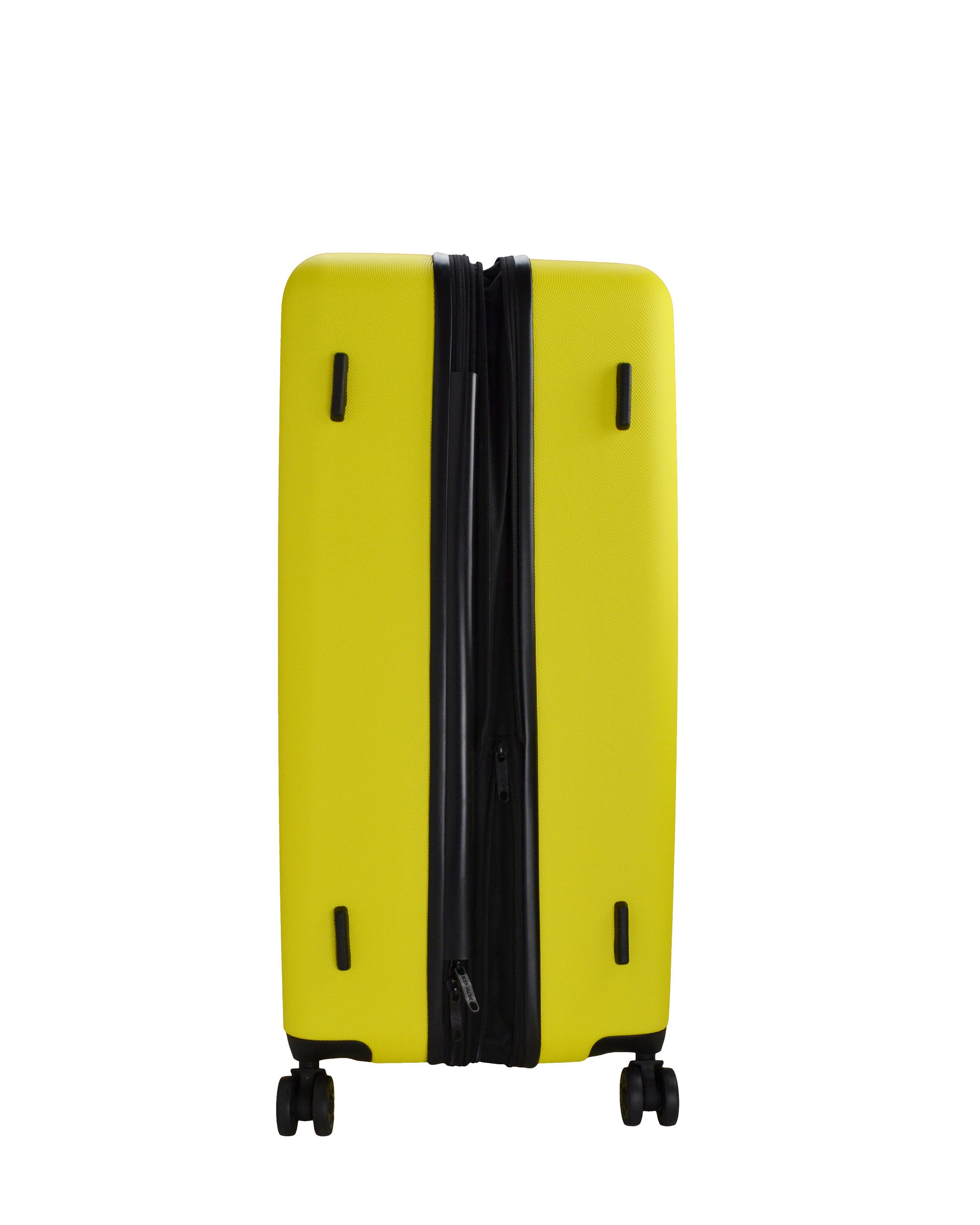 yellow hardside luggage