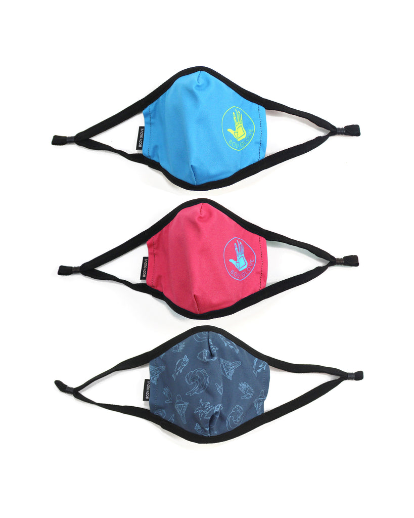 Kids' 3-Piece Face Mask Set - Blue&comma; Pink&comma; Blue Print