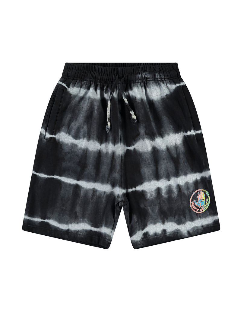 The Jogger Tie-Dyed Fleece Shorts - Black Tie Dye