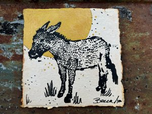 Gold Moon Donkey Glow - Rebecca Sipper Art