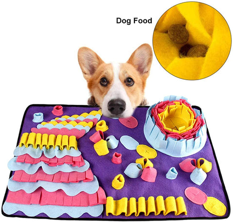 snuffle mat is a great interactive slow feeder mat toy for dogs