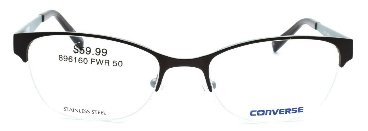 CONVERSE A059 Women's Eyeglasses Frames Half-rim 50-18-135 Brown + CASE