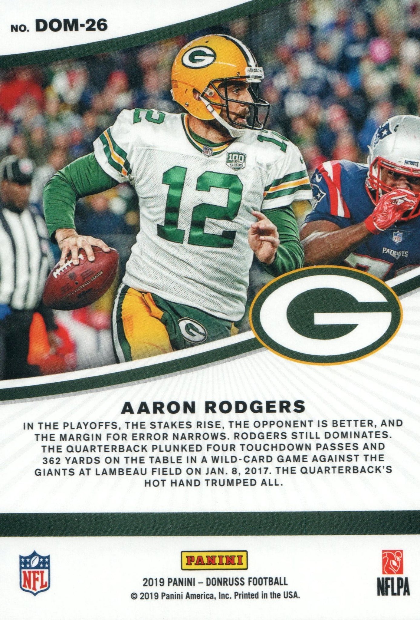 aaron rodgers jersey card