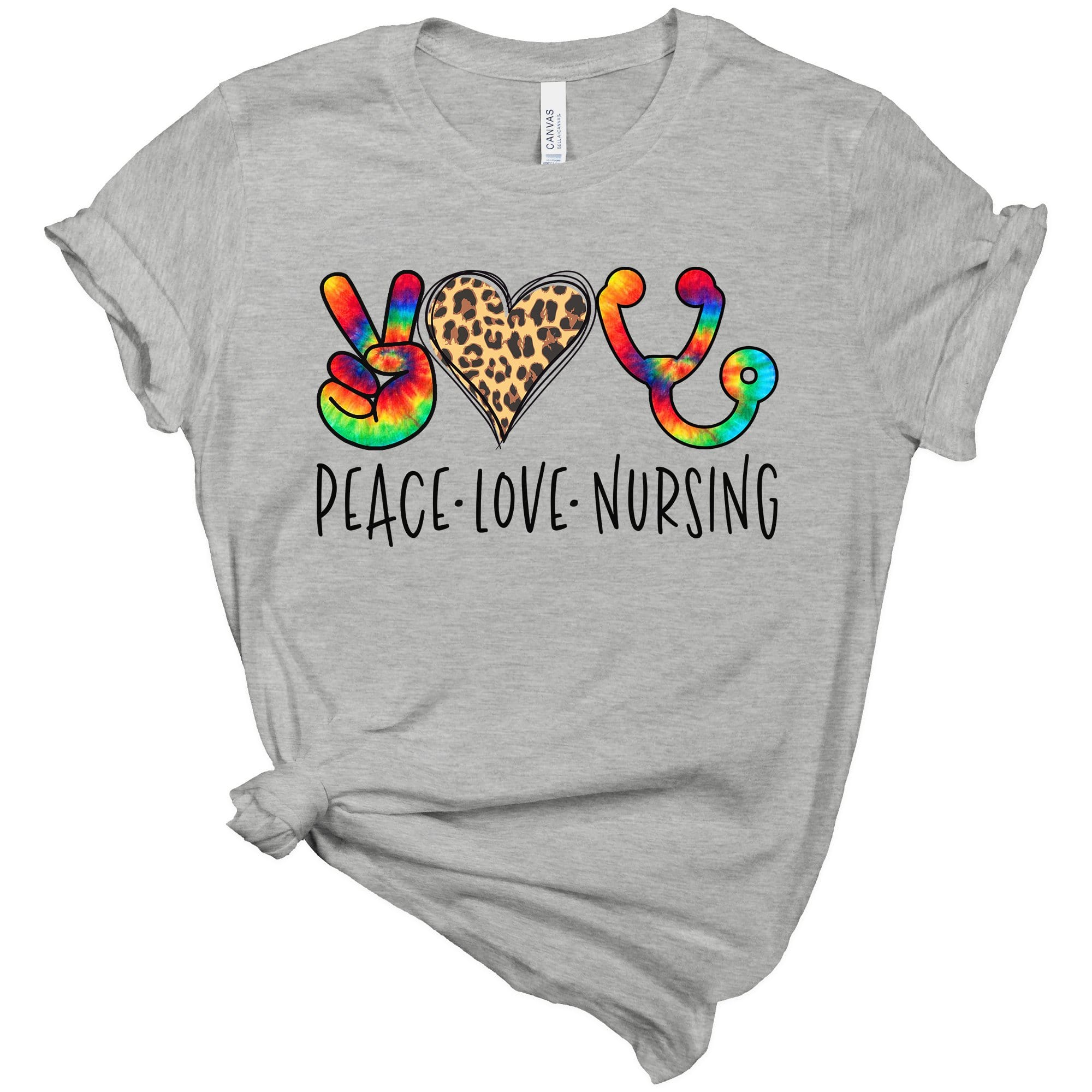 Printed T Shirt Peace Love Nursing Tie Dye Print Southern Peach Company Llc