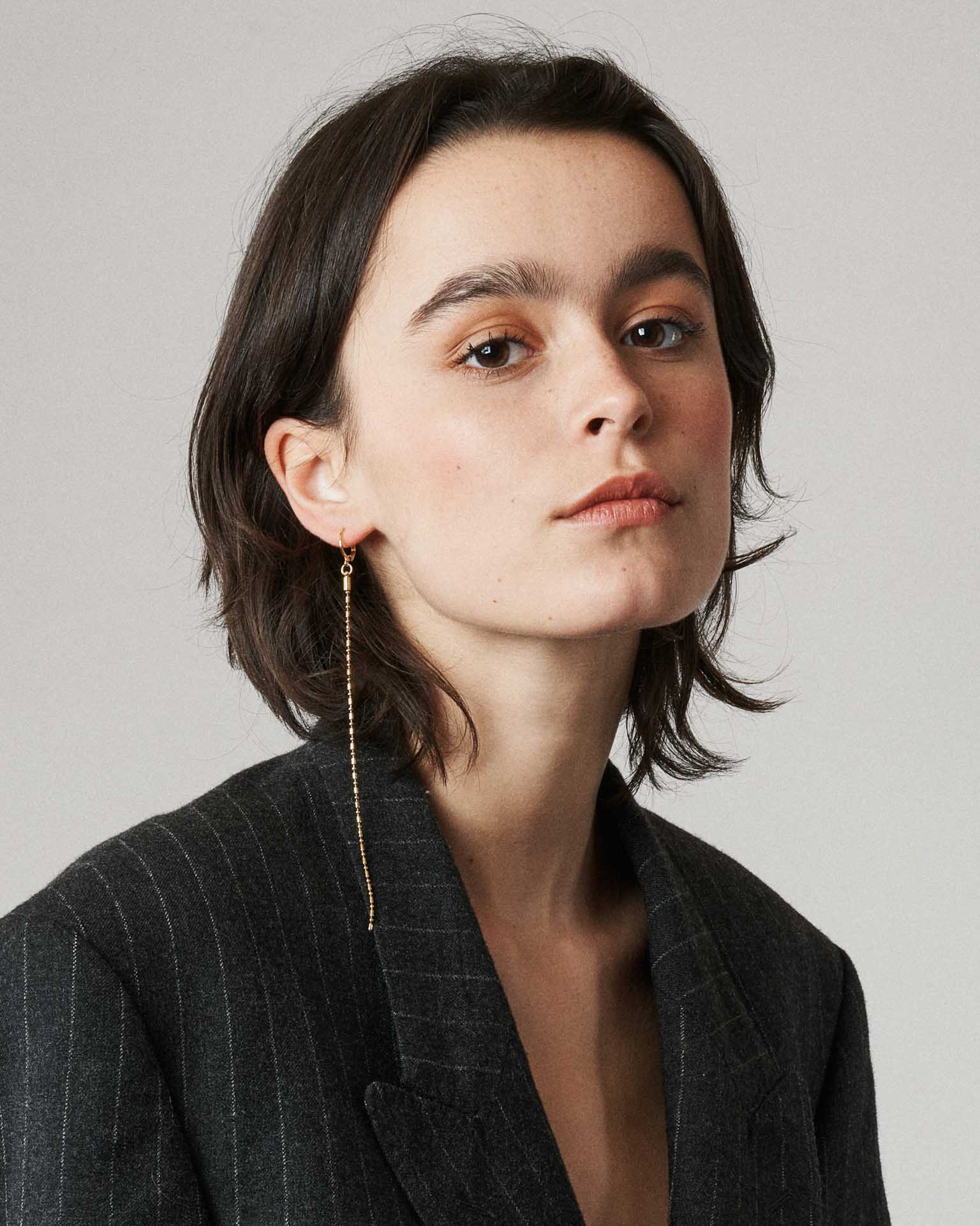 Medium Thin Chain Simple Earring - domestique